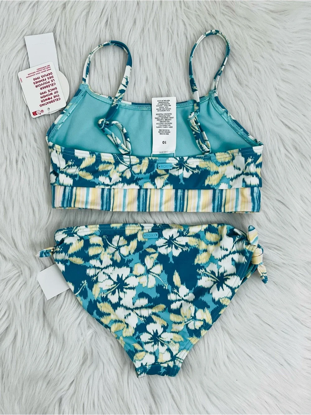 NWT! Girls Hibiscus Mirage Hipster Bikini 2-Piece Swimsuit Sz 10